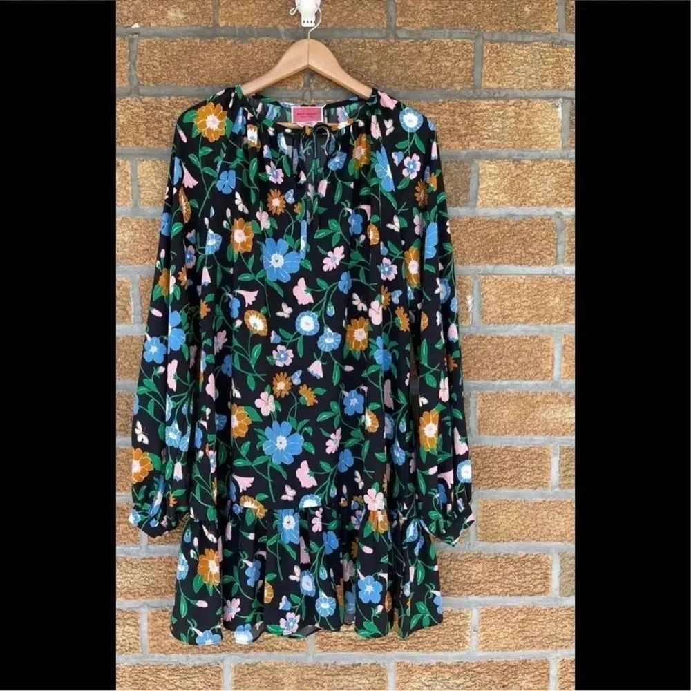 KATE SPADE NEW YORK KATE SPADE Floral
Garden Tulip Dress In Black LARGE - Picture 2 of 13